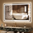 RAY Rectangular Frameless LED Mirror with Front light and Backlit | Ship today mirror