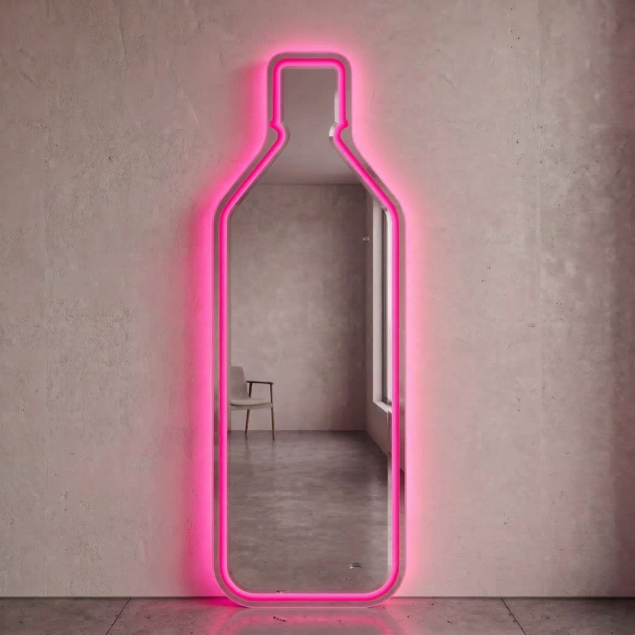 Bottle Style Frameless LED Mirror