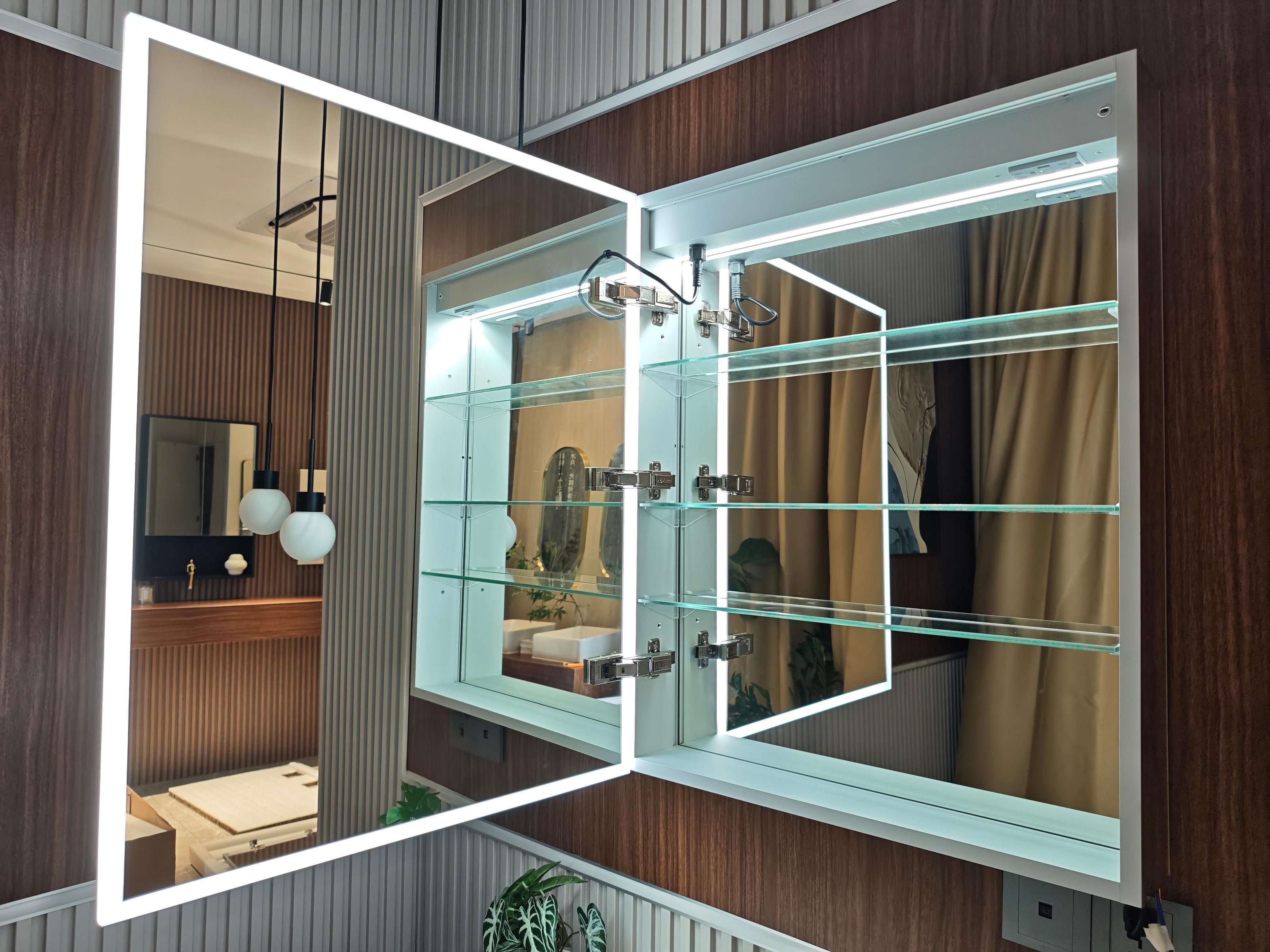 RADIY Rectangular Frameless Medicine Cabinet with Edge LED Light