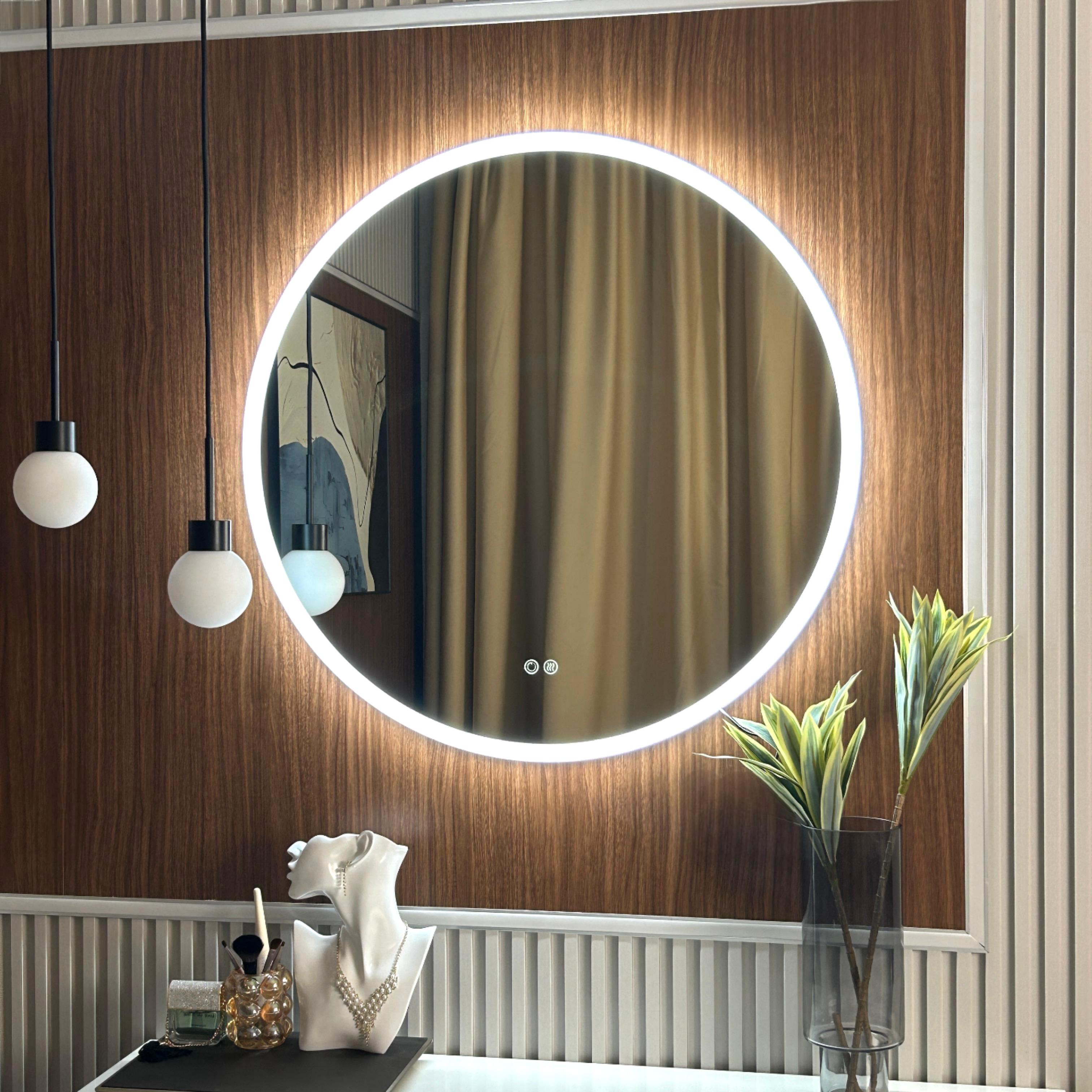 SHINEY Round Frameless LED Mirror with Edge LED Light | Ship today mirror