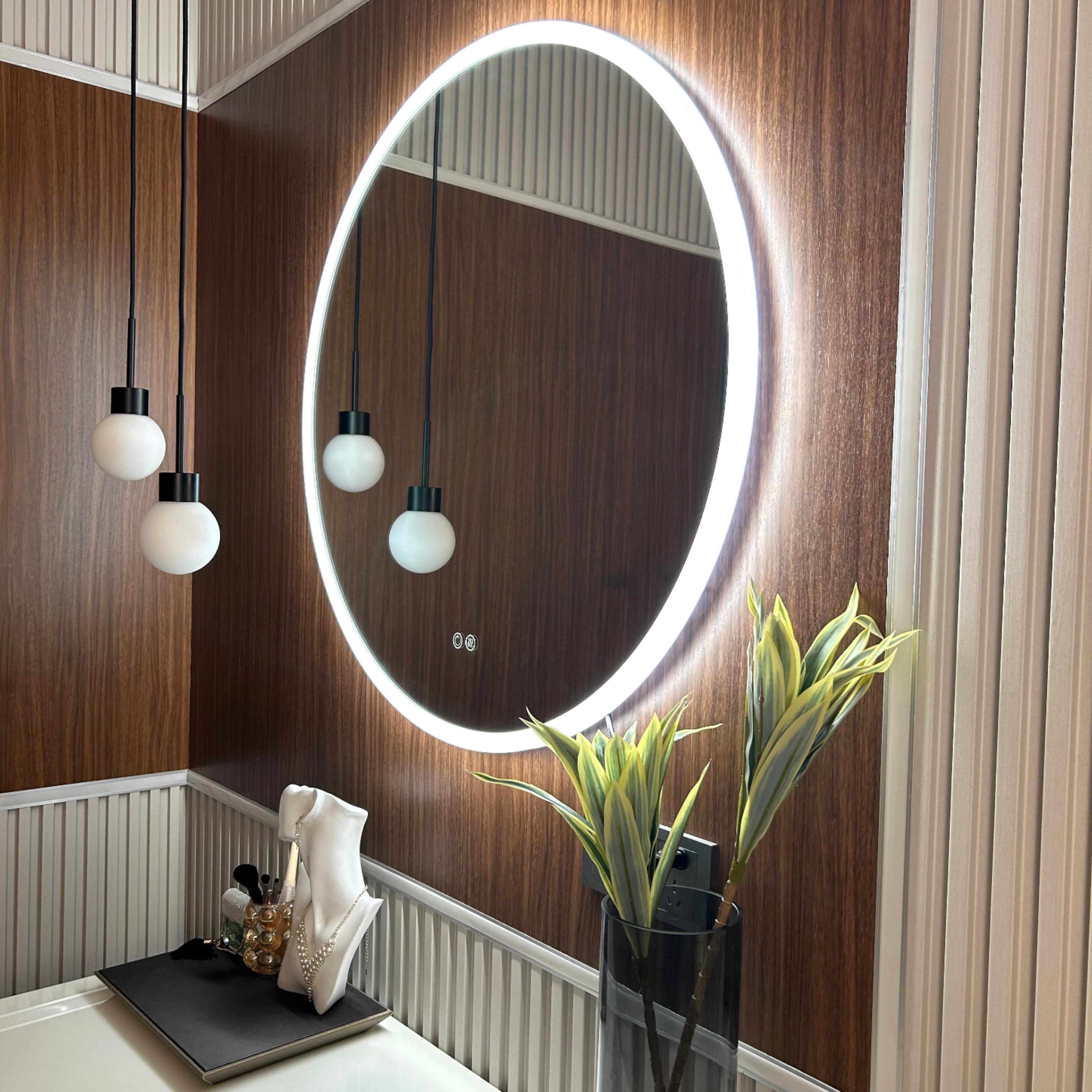 SHINEY Round Frameless LED Mirror with Edge LED Light | Ship today mirror