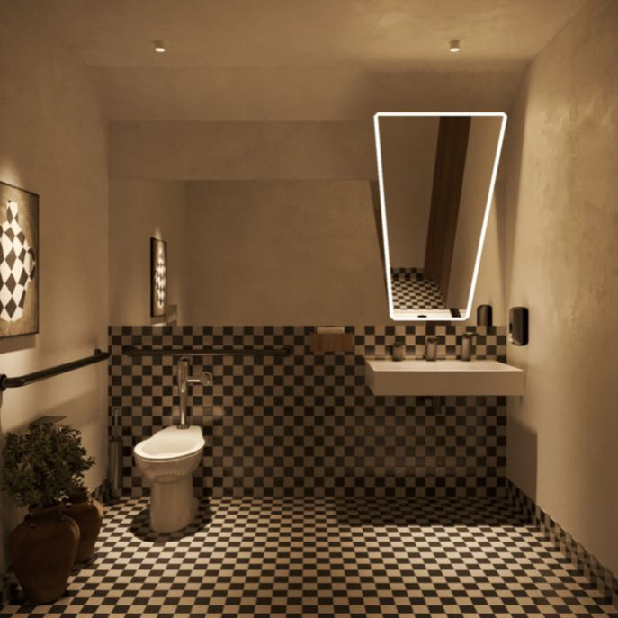 Rectangular Tilted LED Mirror