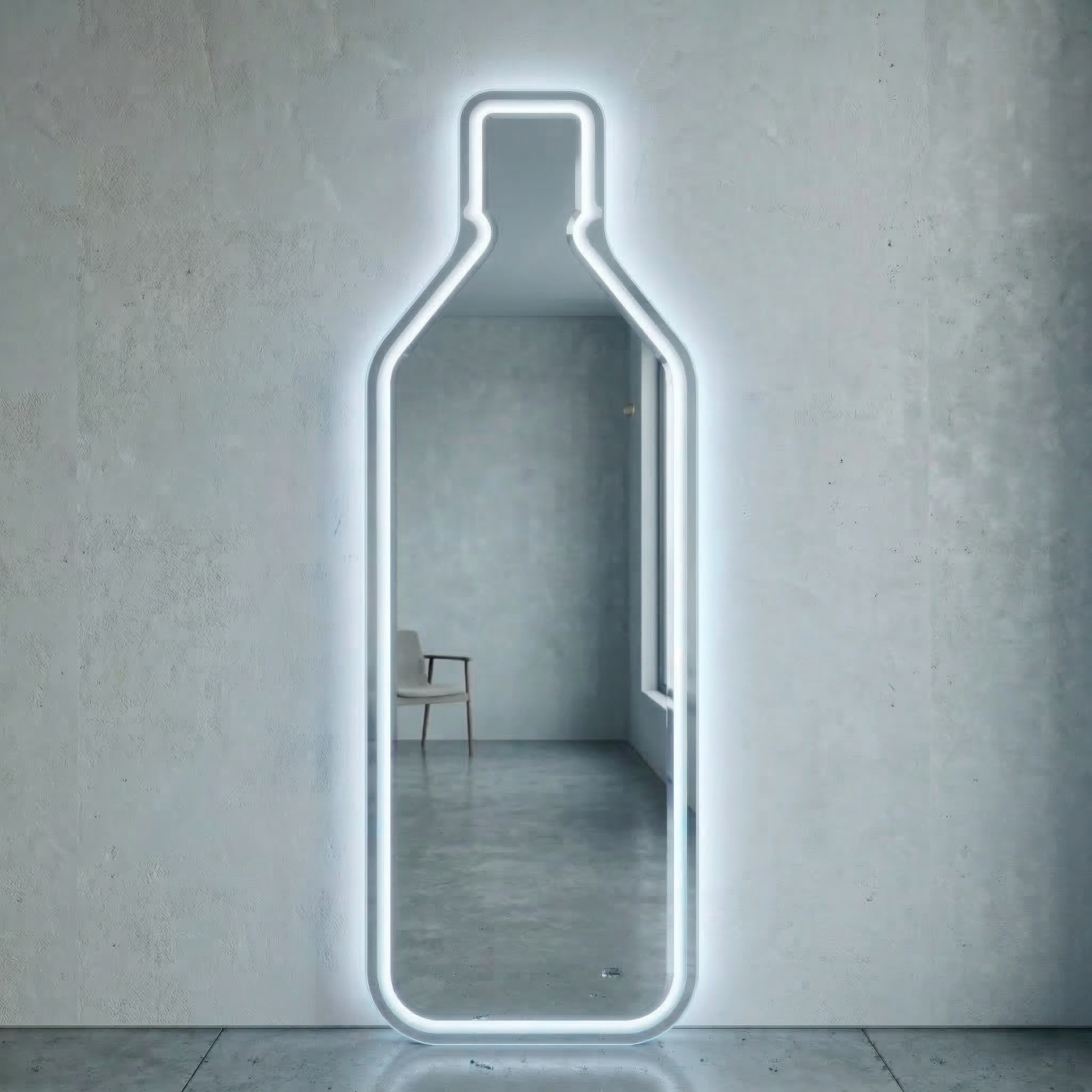 Bottle Style Frameless LED Mirror
